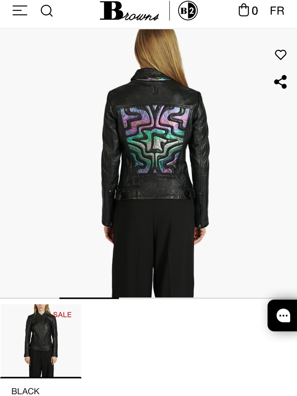 Black Leather Jacket with Iridescent Purple-Green Back Panel